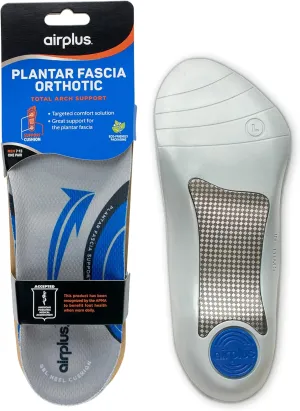 Airplus Plantar Fasciitis Orthotic 3/4 Length Shoe Insole- Foam Shell & Gel Heel - Deep Heel Cup, Full-Foot Arch Support - Soft Cushioning & Stability-APMA Certified-Fits Most Shoes & Boots
