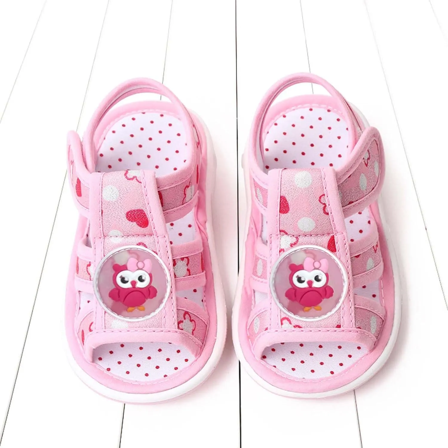 Baby Boy Girl Summer Sandals Infant Squeaky Shoes Lightwight Non-Slip Toddler Flat Bottom Non Slip OpenToe Breathable Soft Infant Sandals