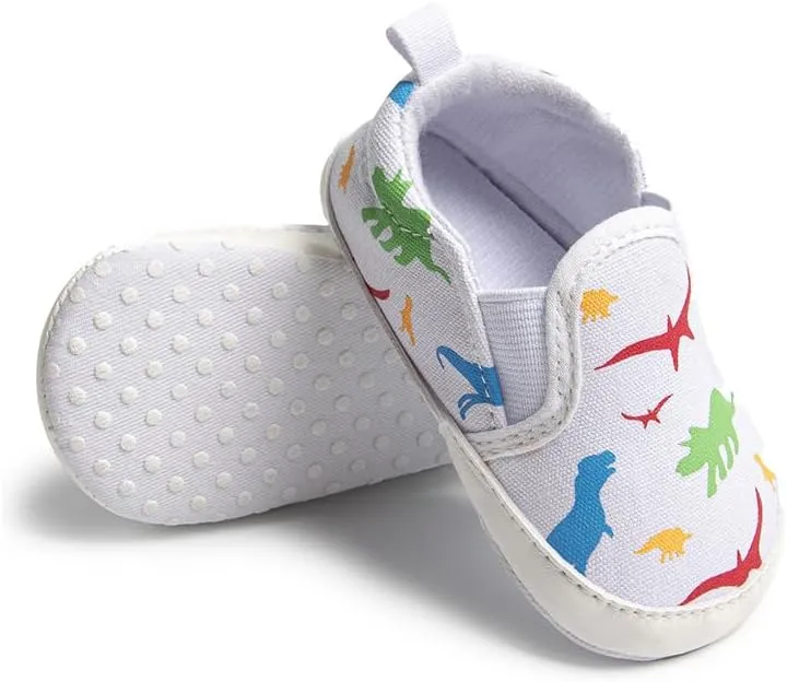Baby Boys Girls Canvas Shoes Non-Slip Soft Sole Slip-on Newborn Infant Toddler Sneakers