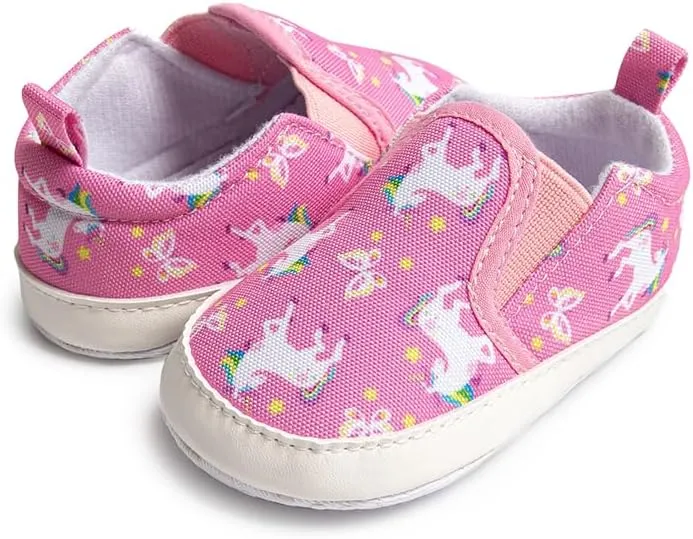 Baby Boys Girls Canvas Shoes Non-Slip Soft Sole Slip-on Newborn Infant Toddler Sneakers
