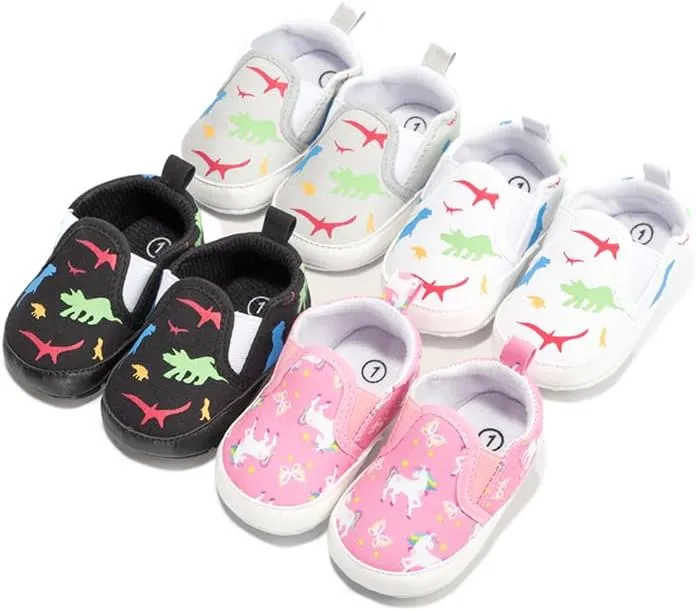 Baby Boys Girls Canvas Shoes Non-Slip Soft Sole Slip-on Newborn Infant Toddler Sneakers