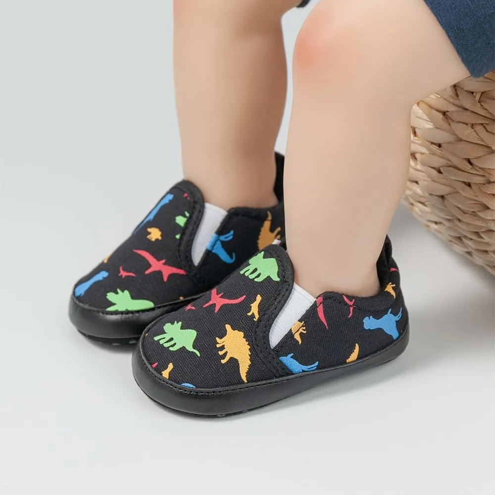 Baby Boys Girls Canvas Shoes Non-Slip Soft Sole Slip-on Newborn Infant Toddler Sneakers