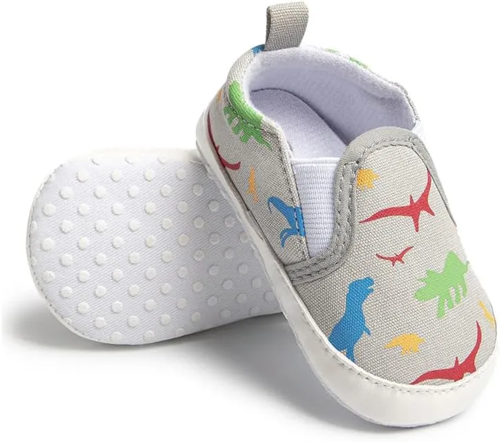 Baby Boys Girls Canvas Shoes Non-Slip Soft Sole Slip-on Newborn Infant Toddler Sneakers