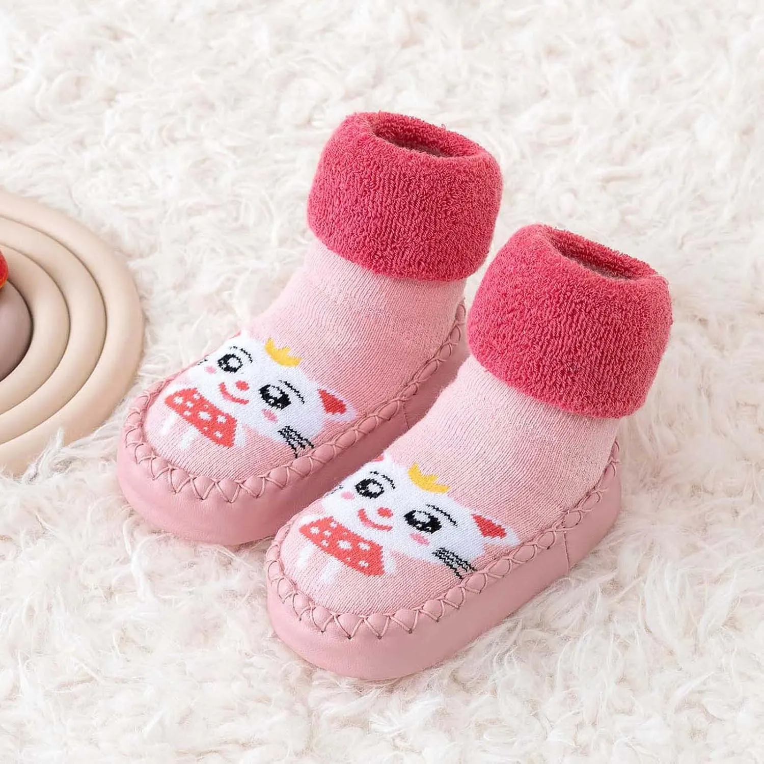 Baby Girl Shoes,Autumn Winter Baby Shoes Cute Rabbit Bear Cartoon Children Cotton Warm Soft Non Slip Floor Boots