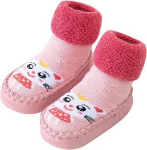 Baby Girl Shoes,Autumn Winter Baby Shoes Cute Rabbit Bear Cartoon Children Cotton Warm Soft Non Slip Floor Boots