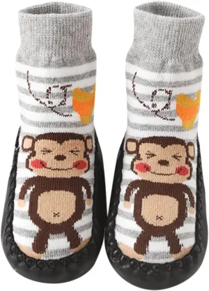 Baby Sock Shoes Children Toddler Autumn Winter Boys Girls Floor Sports Shoes Socks Shoes Flat White Shoes B