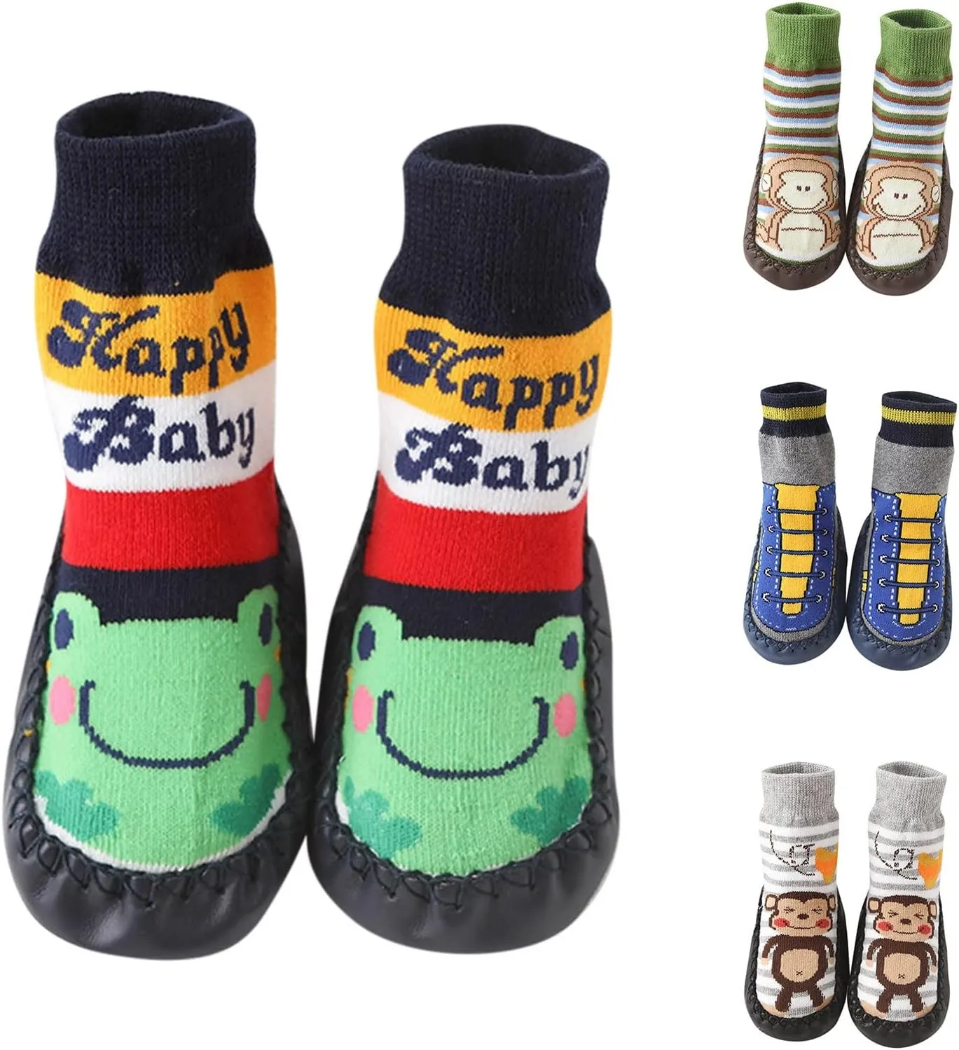 Baby Sock Shoes Children Toddler Autumn Winter Boys Girls Floor Sports Shoes Socks Shoes Flat White Shoes B