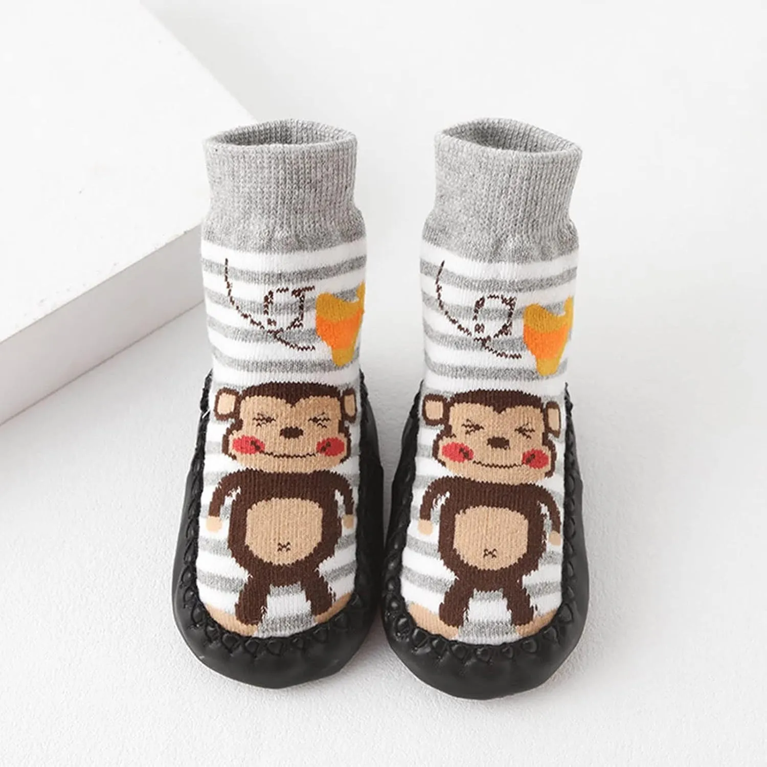 Baby Sock Shoes Children Toddler Autumn Winter Boys Girls Floor Sports Shoes Socks Shoes Flat White Shoes B