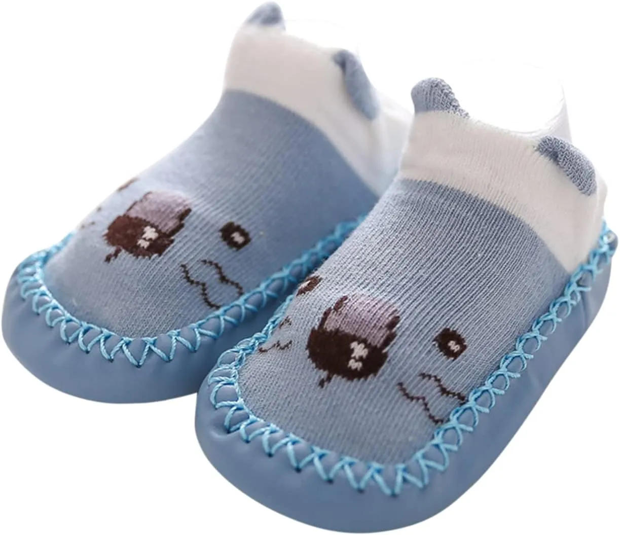 Baby Sock Shoes,Boys Girls Cartoon Shoes First Walking Shoes Non-Slip Socks Kids Floor Shoes White Shoes B