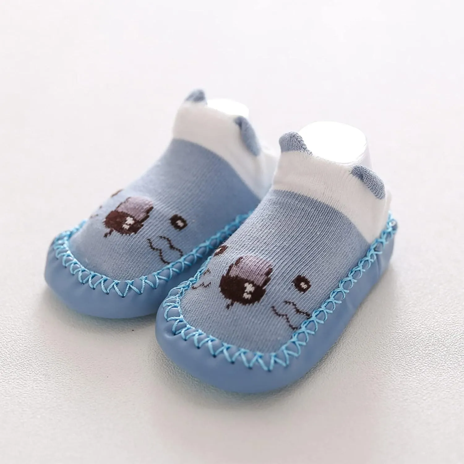 Baby Sock Shoes,Boys Girls Cartoon Shoes First Walking Shoes Non-Slip Socks Kids Floor Shoes White Shoes B