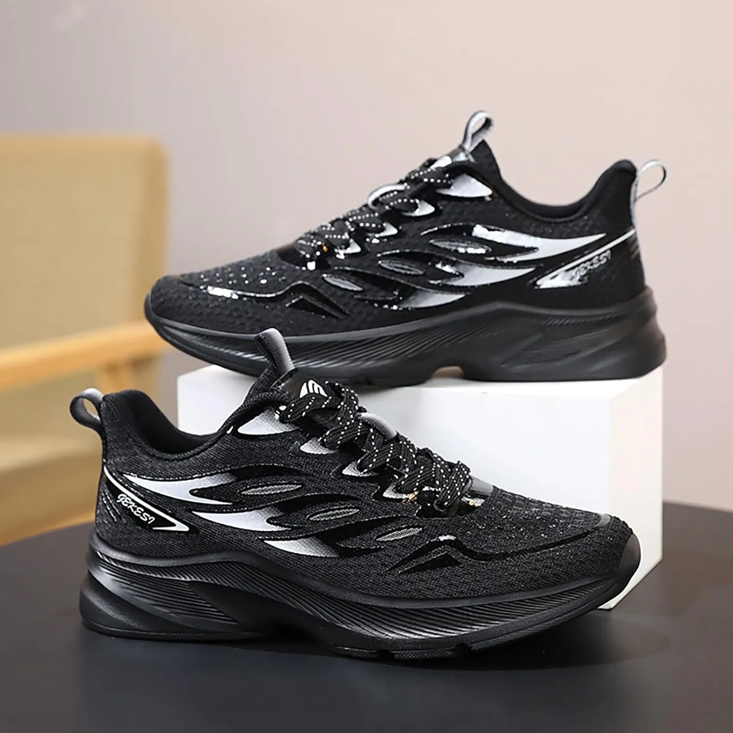 Basketball Shoes for MenPlatform Sneakers for Women Fashion Black Loafers Women Comfortable Slip On Soft Sole Christmas Shoes for Women Round Toe Slip On Casual