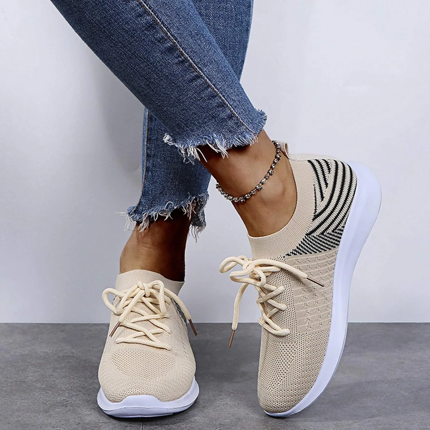 Black Running Sneakers for Women Slip Resistant Women's Black Work Shoes Size 9 Black Lace Up Workout Shoes Women Wide Width Platform Sneaker for Women Sneakers Slip On Zapatos Comodos Para Mujer