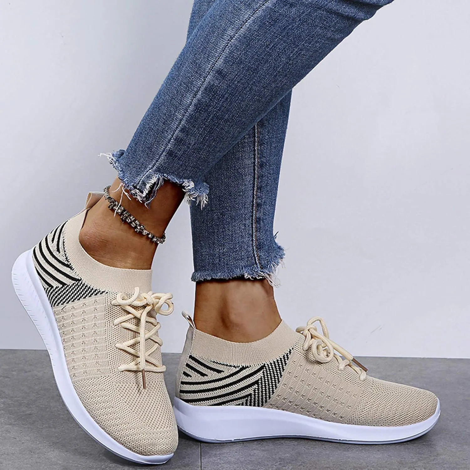 Black Running Sneakers for Women Slip Resistant Women's Black Work Shoes Size 9 Black Lace Up Workout Shoes Women Wide Width Platform Sneaker for Women Sneakers Slip On Zapatos Comodos Para Mujer