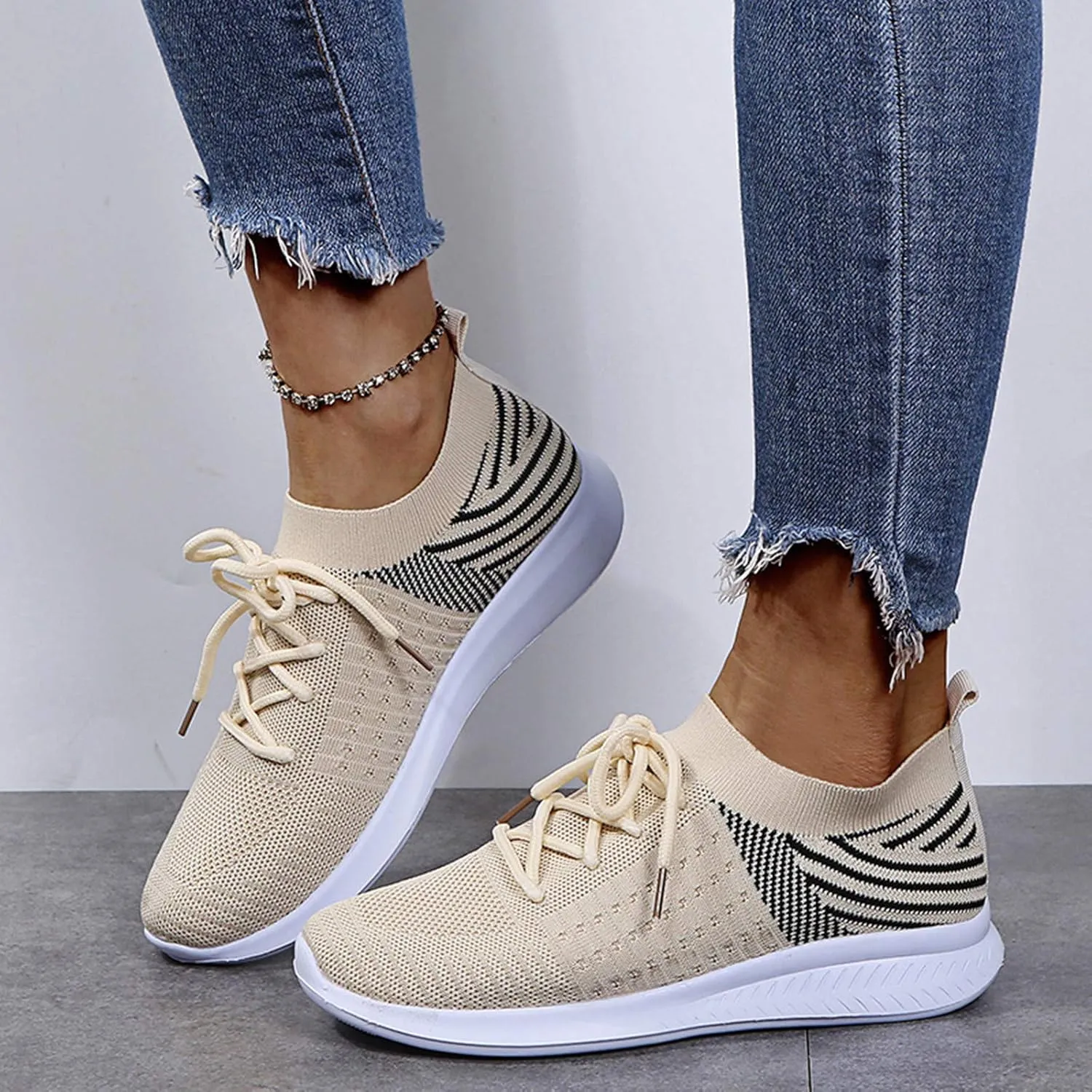 Black Running Sneakers for Women Slip Resistant Women's Black Work Shoes Size 9 Black Lace Up Workout Shoes Women Wide Width Platform Sneaker for Women Sneakers Slip On Zapatos Comodos Para Mujer