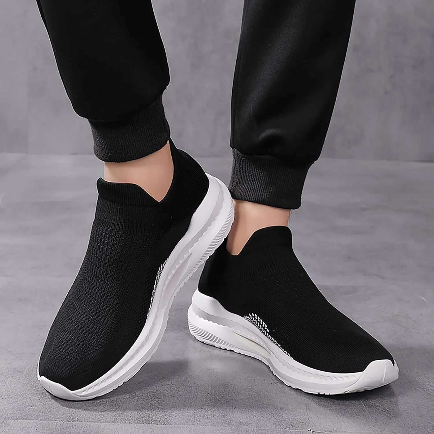 Black Tennis Shoes Women Slip Ons Womens Tennis Shoes Size 8.5 Slip On Casual Shoes for Women 2023 Wide Orthopedic Plantar Fasciitis Shoes Women Black Flats Ropa De Ejercicios para Mujer Gym
