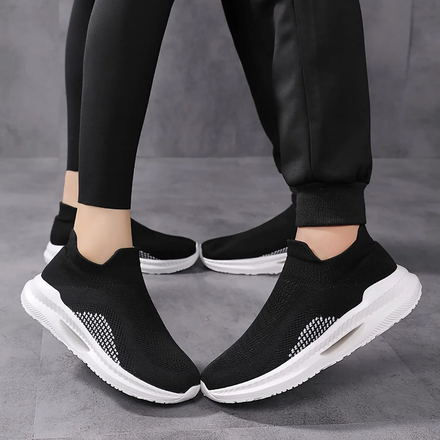 Black Tennis Shoes Women Slip Ons Womens Tennis Shoes Size 8.5 Slip On Casual Shoes for Women 2023 Wide Orthopedic Plantar Fasciitis Shoes Women Black Flats Ropa De Ejercicios para Mujer Gym
