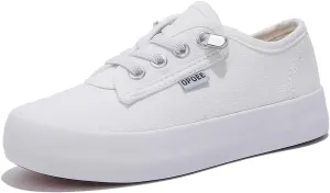 Boys and Girls, Low Cut Children's Canvas Shoes, Wide Fitting Lazy Skateboard Shoes