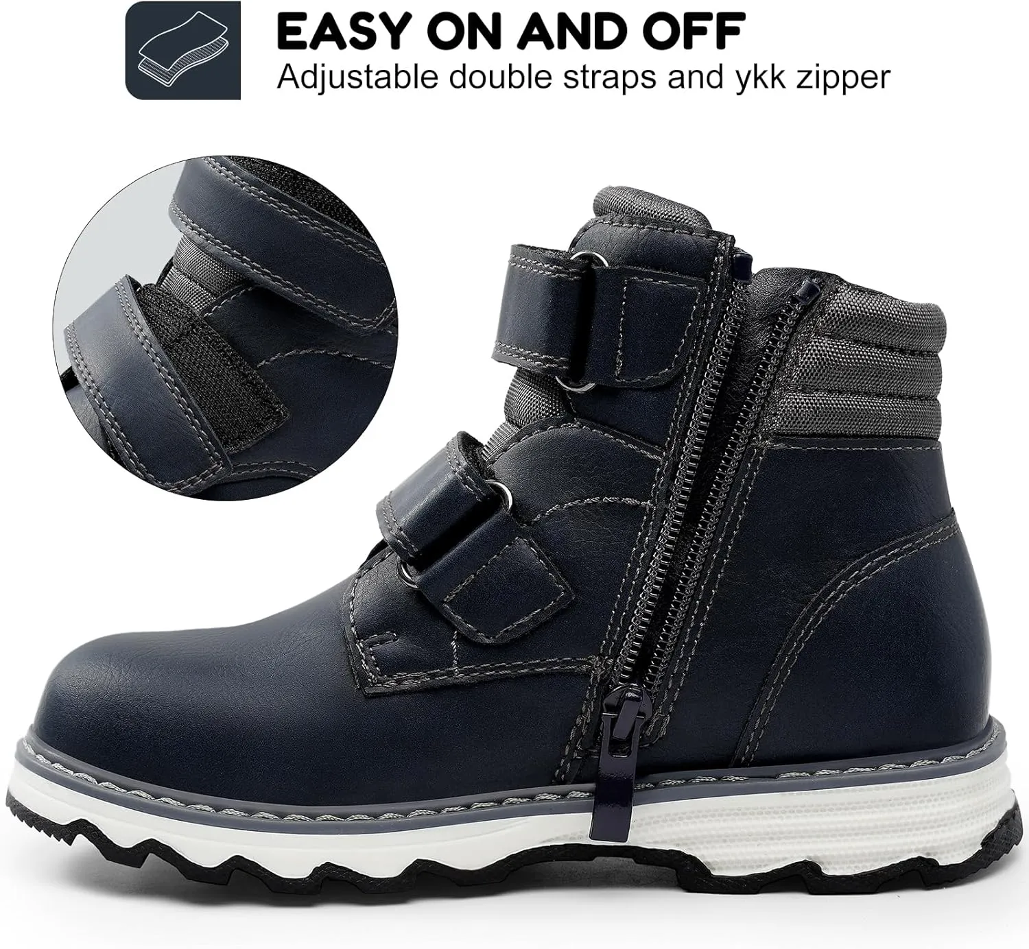 Boys Ankle Boots Kids Winter Walking Boots Shoes Boy Zipper Boot Hiking Boots