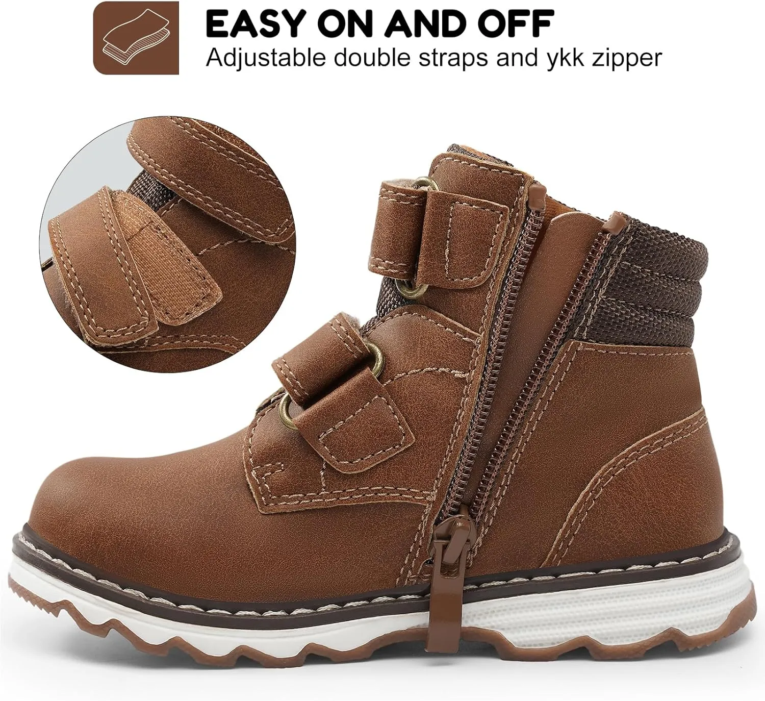 Boys Ankle Boots Kids Winter Walking Boots Shoes Boy Zipper Boot Hiking Boots