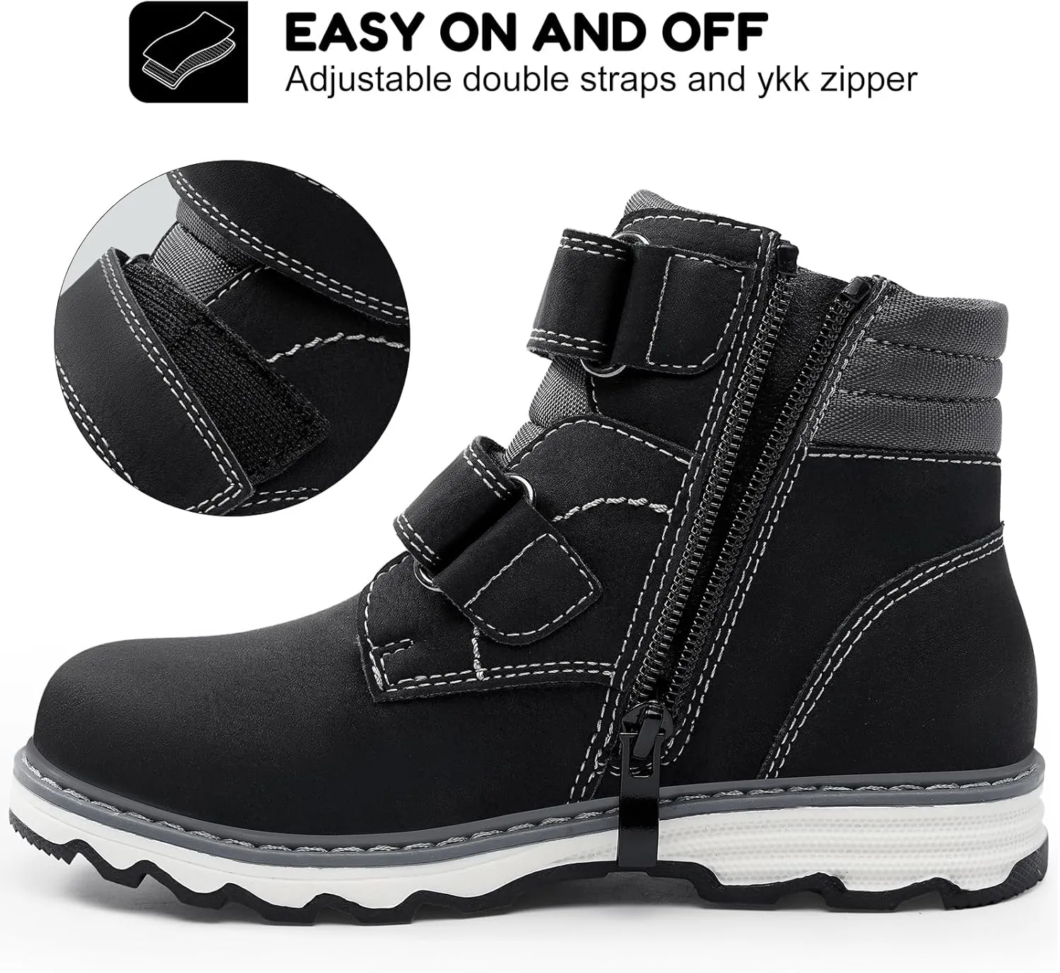 Boys Ankle Boots Kids Winter Walking Boots Shoes Boy Zipper Boot Hiking Boots