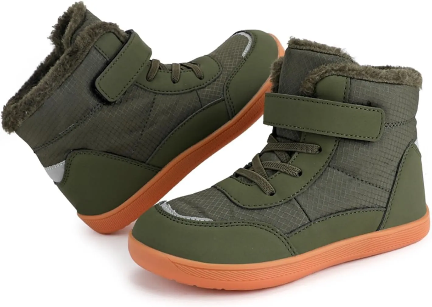 Boys Girls Barefoot Winter Boots With Wide Toe Box Slip Drop Sole Ankle Winter Snow Boots For Hiking Boots Boys
