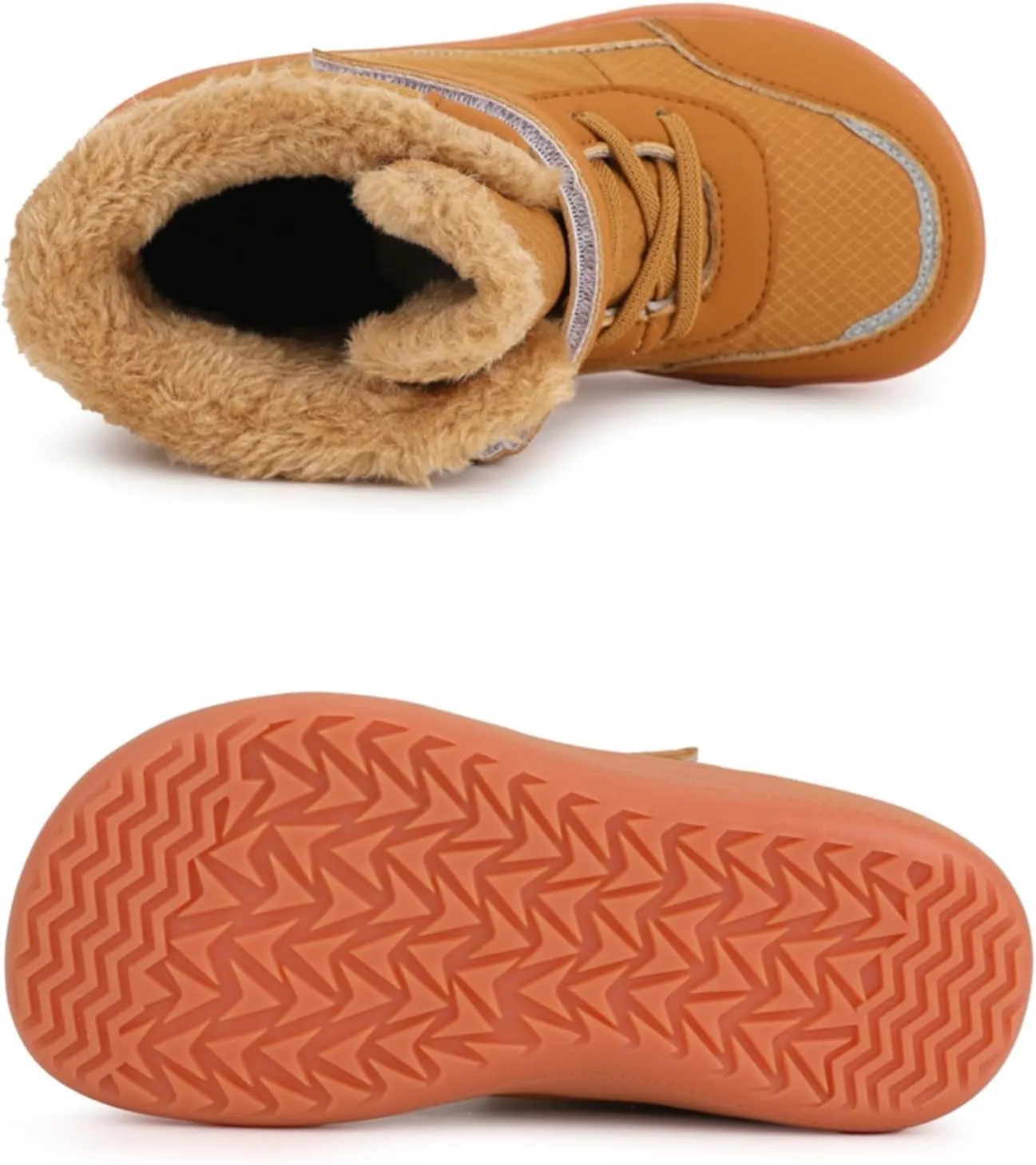 Boys Girls Barefoot Winter Boots With Wide Toe Box Slip Drop Sole Ankle Winter Snow Boots For Hiking Boots Boys