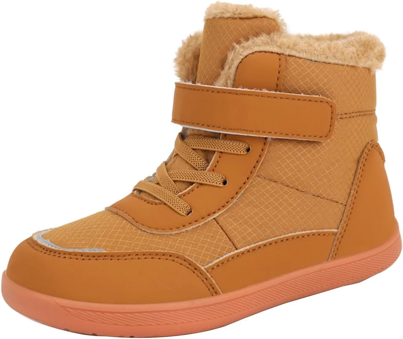 Boys Girls Barefoot Winter Boots With Wide Toe Box Slip Drop Sole Ankle Winter Snow Boots For Hiking Boots Boys