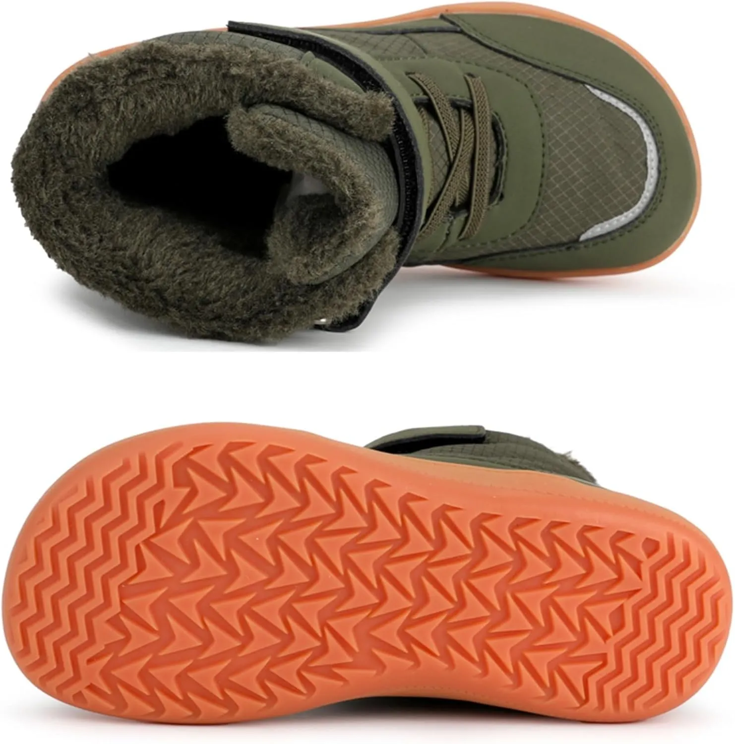 Boys Girls Barefoot Winter Boots With Wide Toe Box Slip Drop Sole Ankle Winter Snow Boots For Hiking Boots Boys