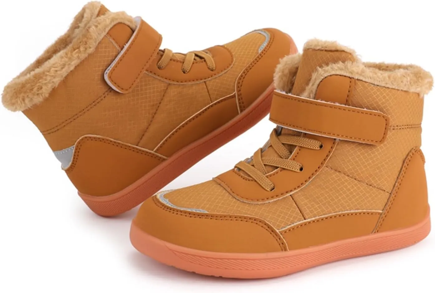Boys Girls Barefoot Winter Boots With Wide Toe Box Slip Drop Sole Ankle Winter Snow Boots For Hiking Boots Boys