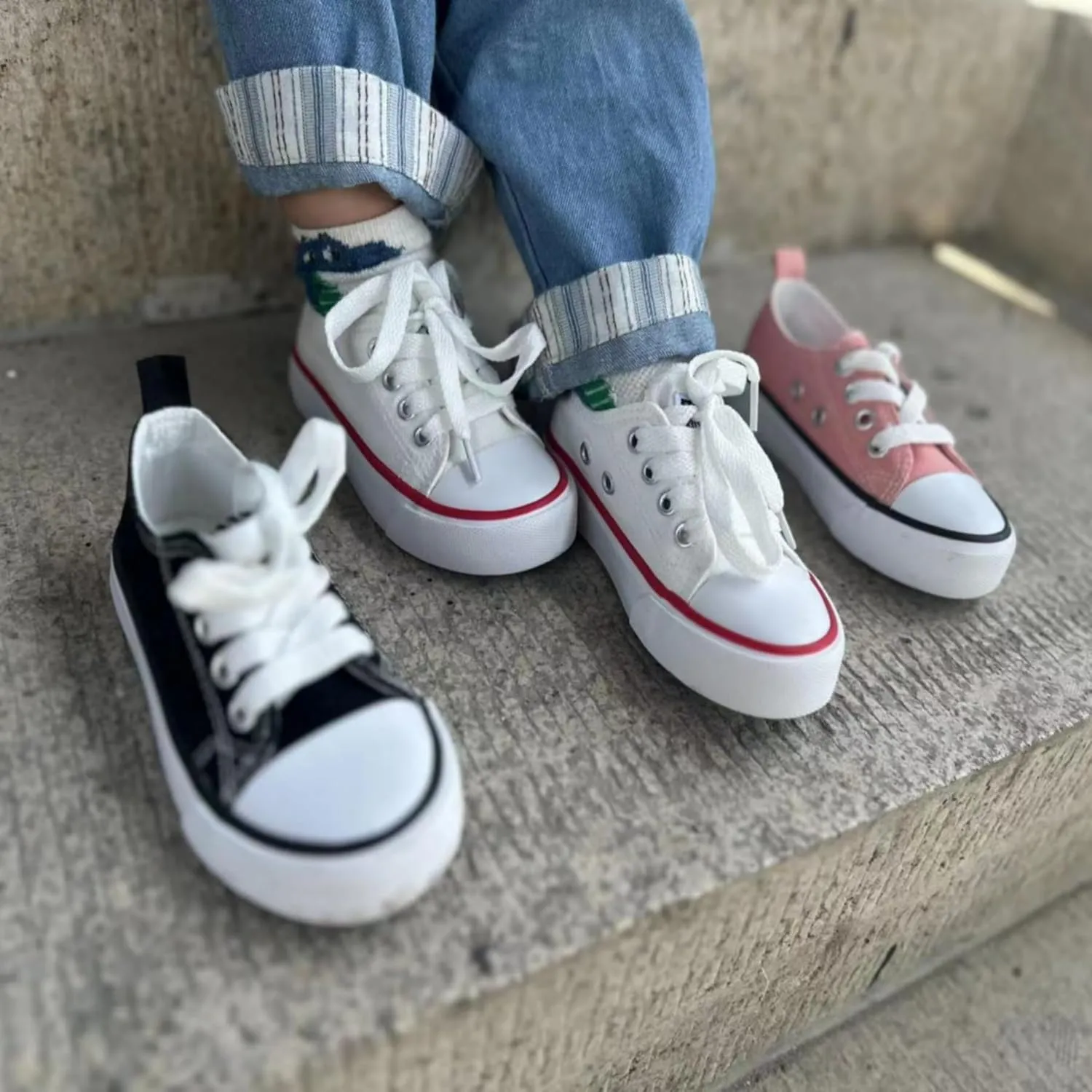 Boys Girls Sneakers Canvas Shoes Toddler Littler Kids Slip on School Walking Shoes