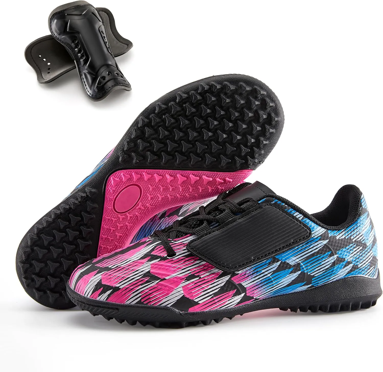 Boys Girls Soccer Cleats Indoor Turf Soccer Football Shoes Artificial Firm Ground Athletic Outdoor Youth Futsal Unisex-Child Lightweight Training Flexible Durable Comfortable Traction Breathable