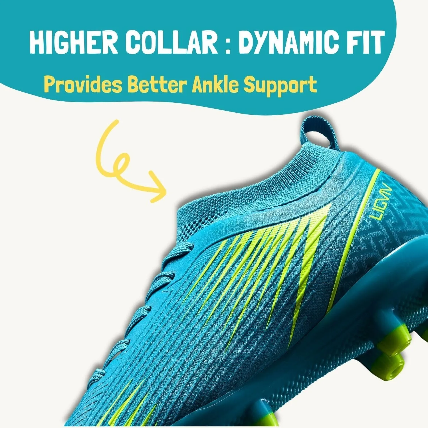 Boys Girls Soccer Cleats - Kids Dynamic Collar Football Shoes - Firm Ground Outdoor(Toddler/Little Kid/Big Kid)