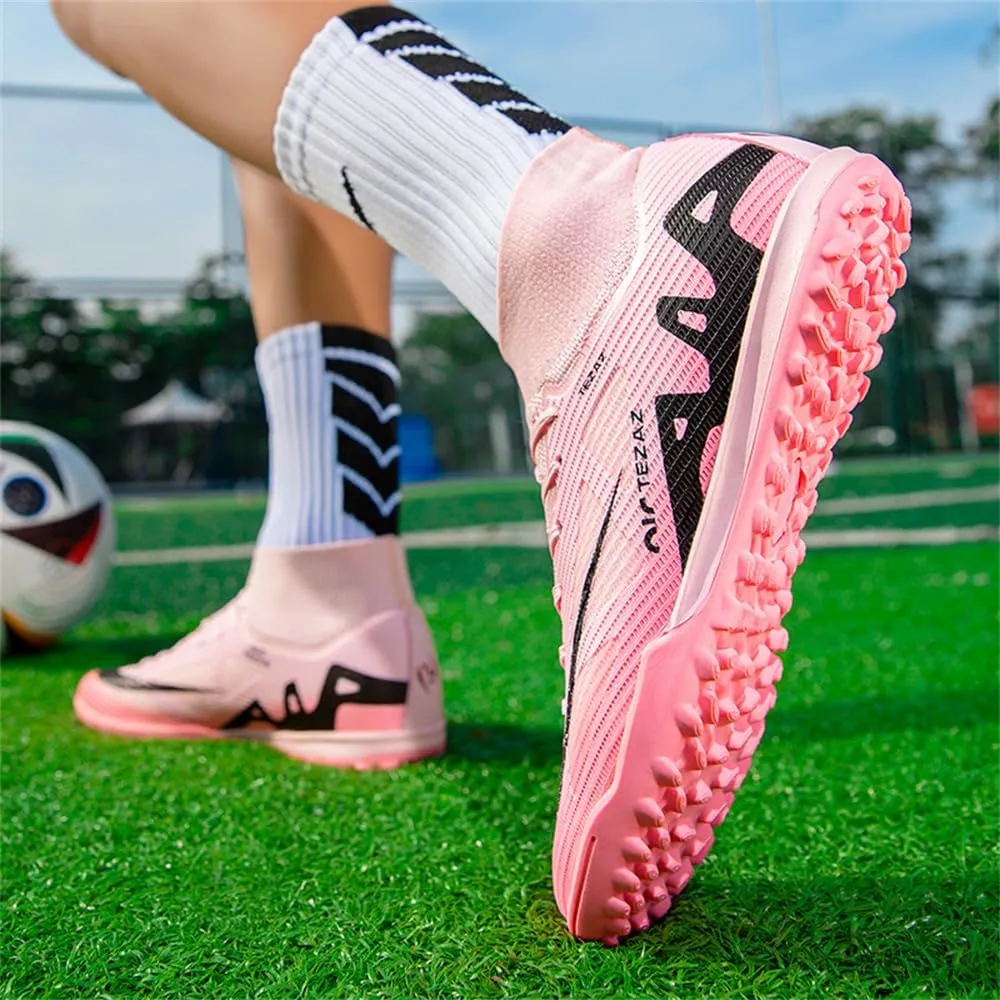 Boys Soccer Shoes Indoor Futsal Turf Big Kids Soccer Cleats Youths TF High-Top Football Boots for Athletic Training