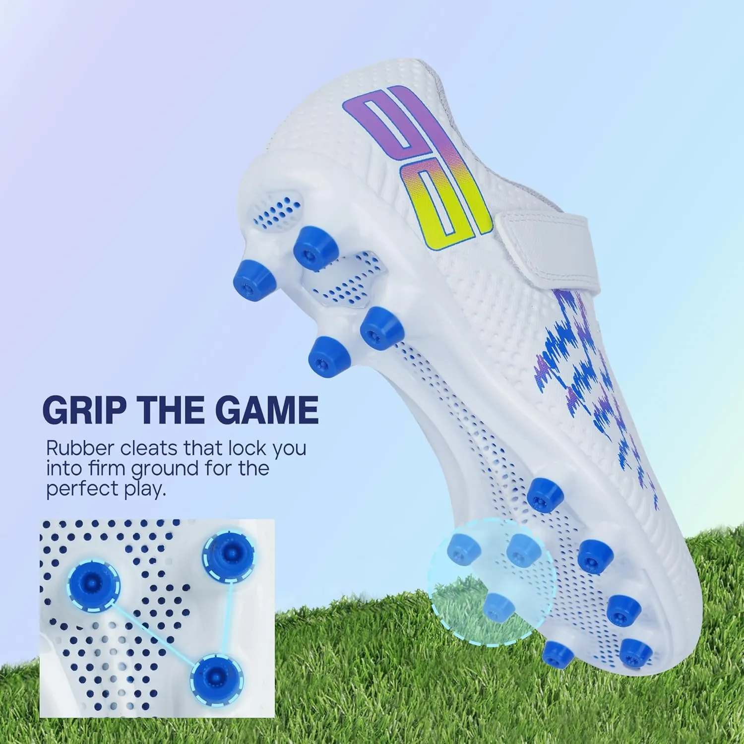 brooman Kids Firm Ground Soccer Cleats Boys Girls Football Shoes