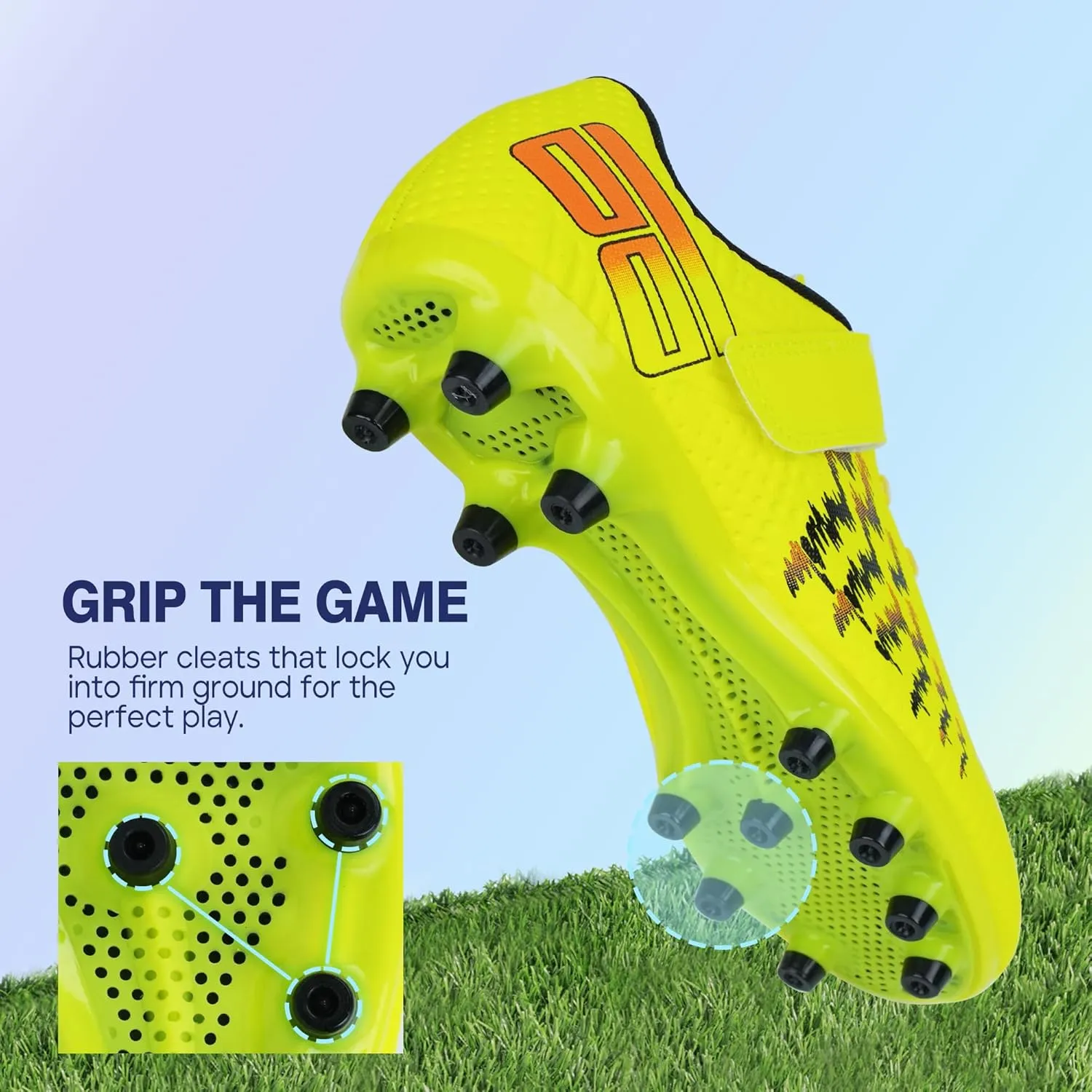 brooman Kids Firm Ground Soccer Cleats Boys Girls Football Shoes