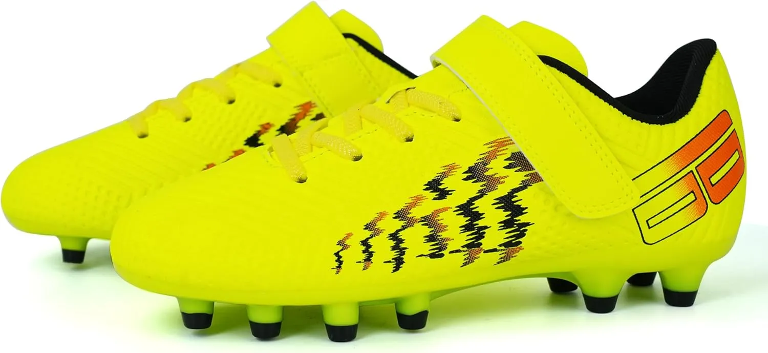 brooman Kids Firm Ground Soccer Cleats Boys Girls Football Shoes