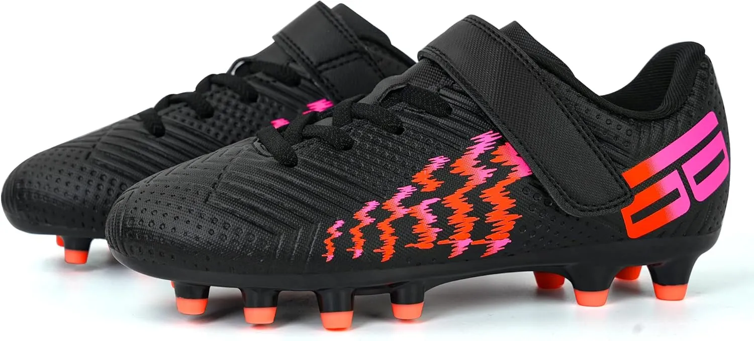 brooman Kids Firm Ground Soccer Cleats Boys Girls Football Shoes