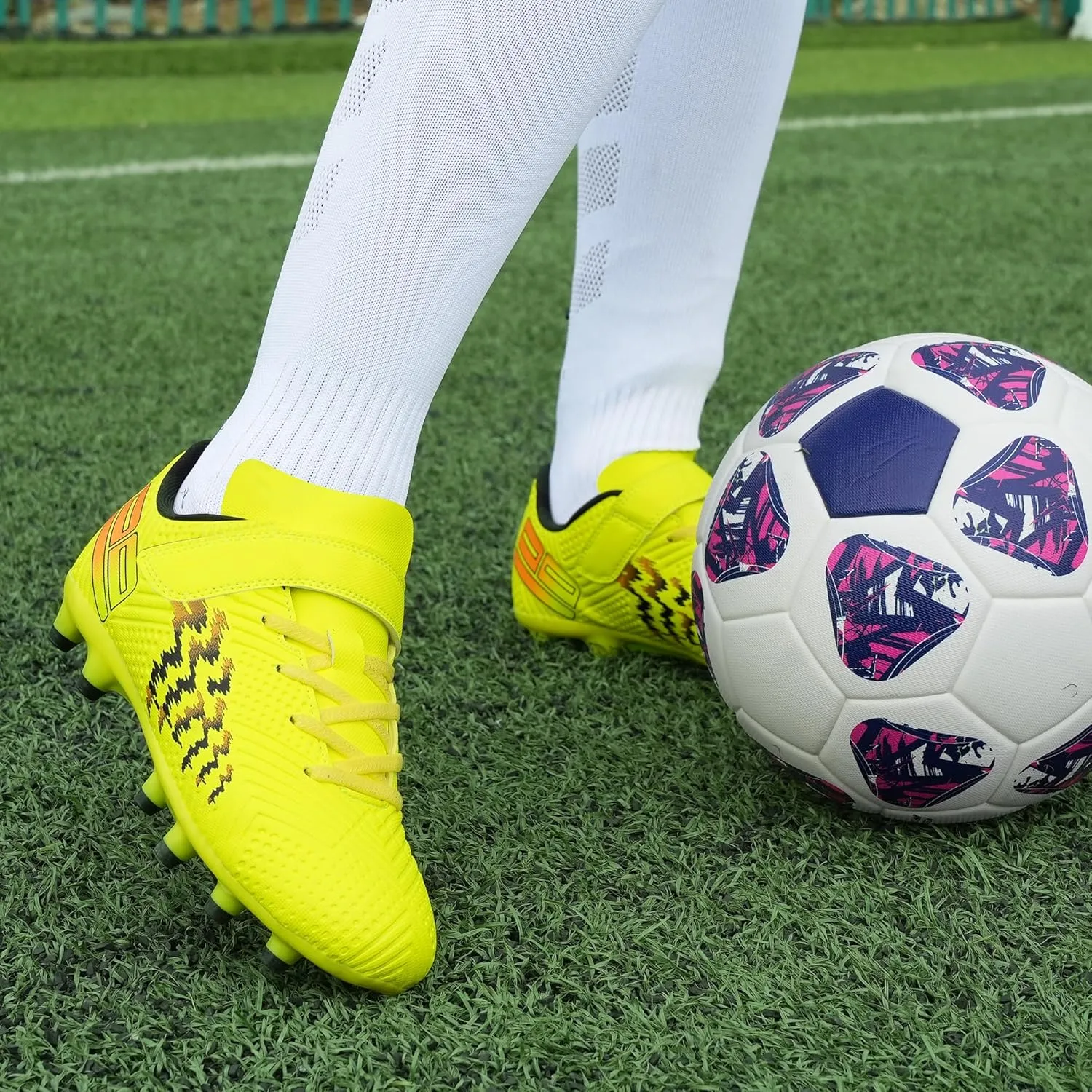 brooman Kids Firm Ground Soccer Cleats Boys Girls Football Shoes