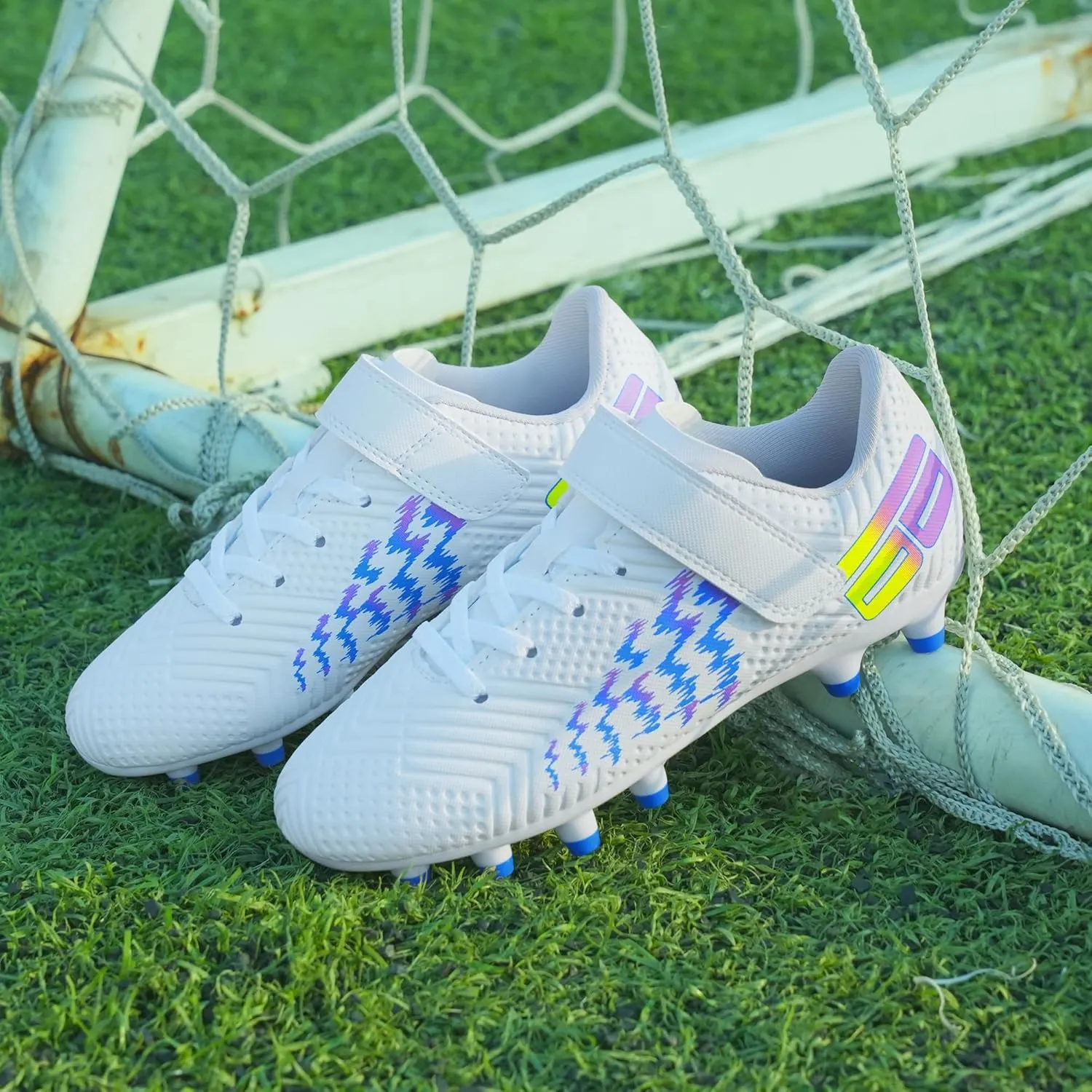 brooman Kids Firm Ground Soccer Cleats Boys Girls Football Shoes