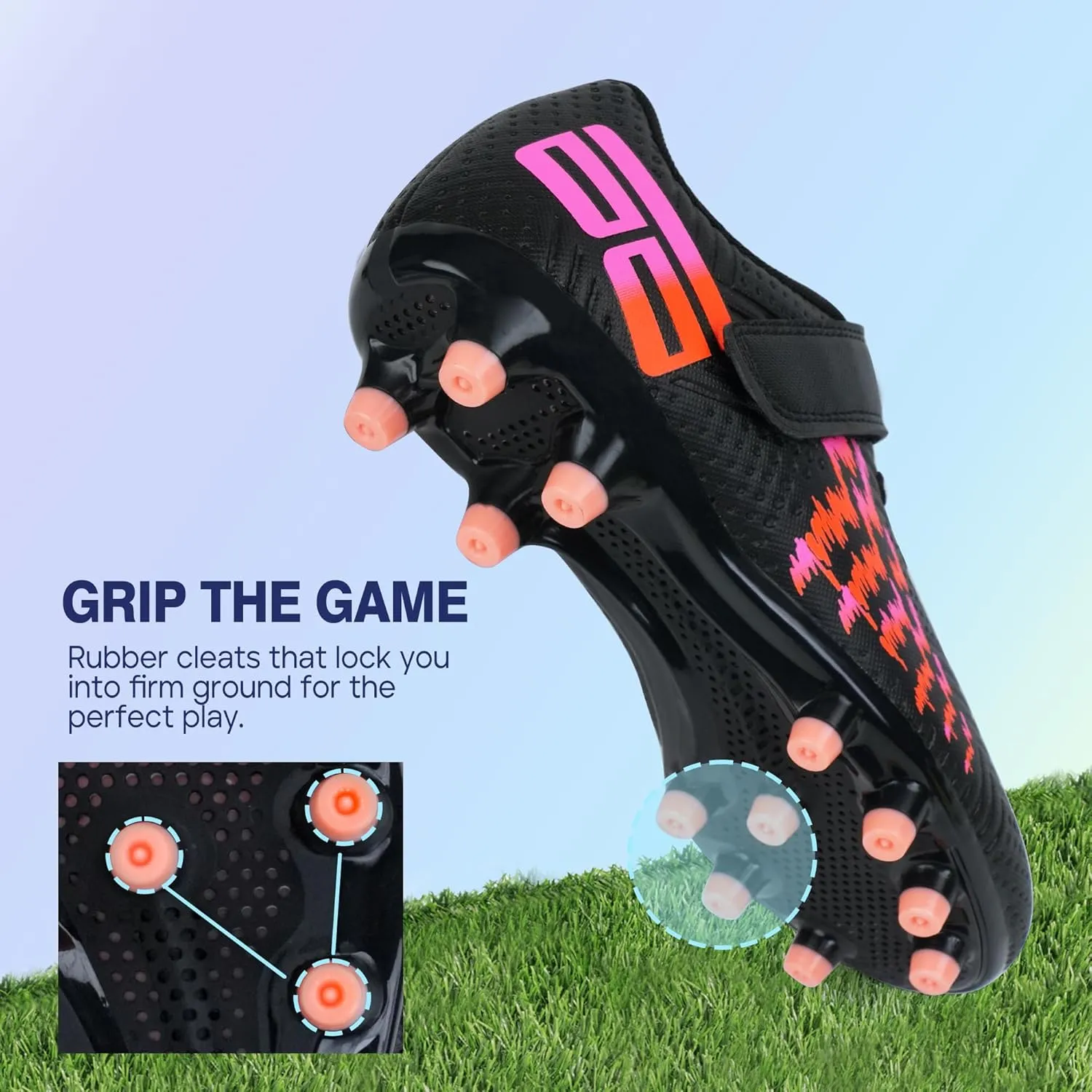 brooman Kids Firm Ground Soccer Cleats Boys Girls Football Shoes