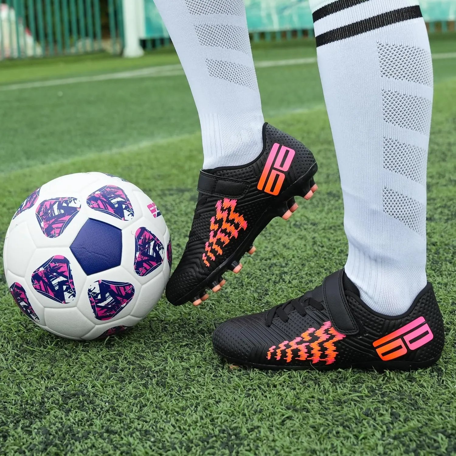 brooman Kids Firm Ground Soccer Cleats Boys Girls Football Shoes