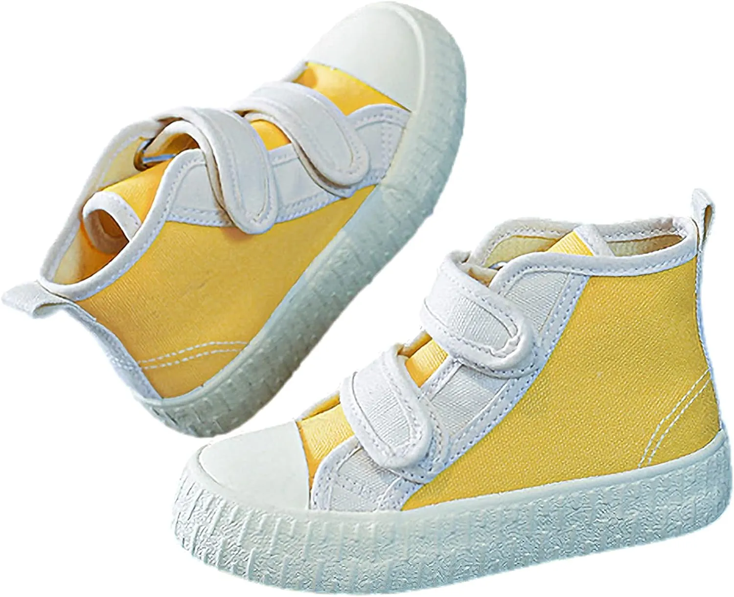 Children's Casual Canvas Shoes High Top Hook&Loop Sneakers for Boys and Girls
