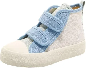 Children's Casual Canvas Shoes High Top Hook&Loop Sneakers for Boys and Girls