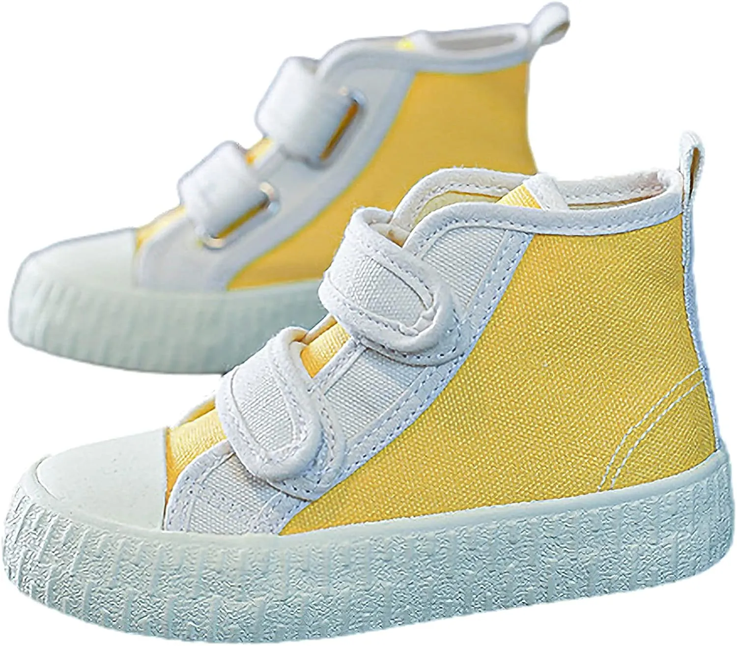 Children's Casual Canvas Shoes High Top Hook&Loop Sneakers for Boys and Girls