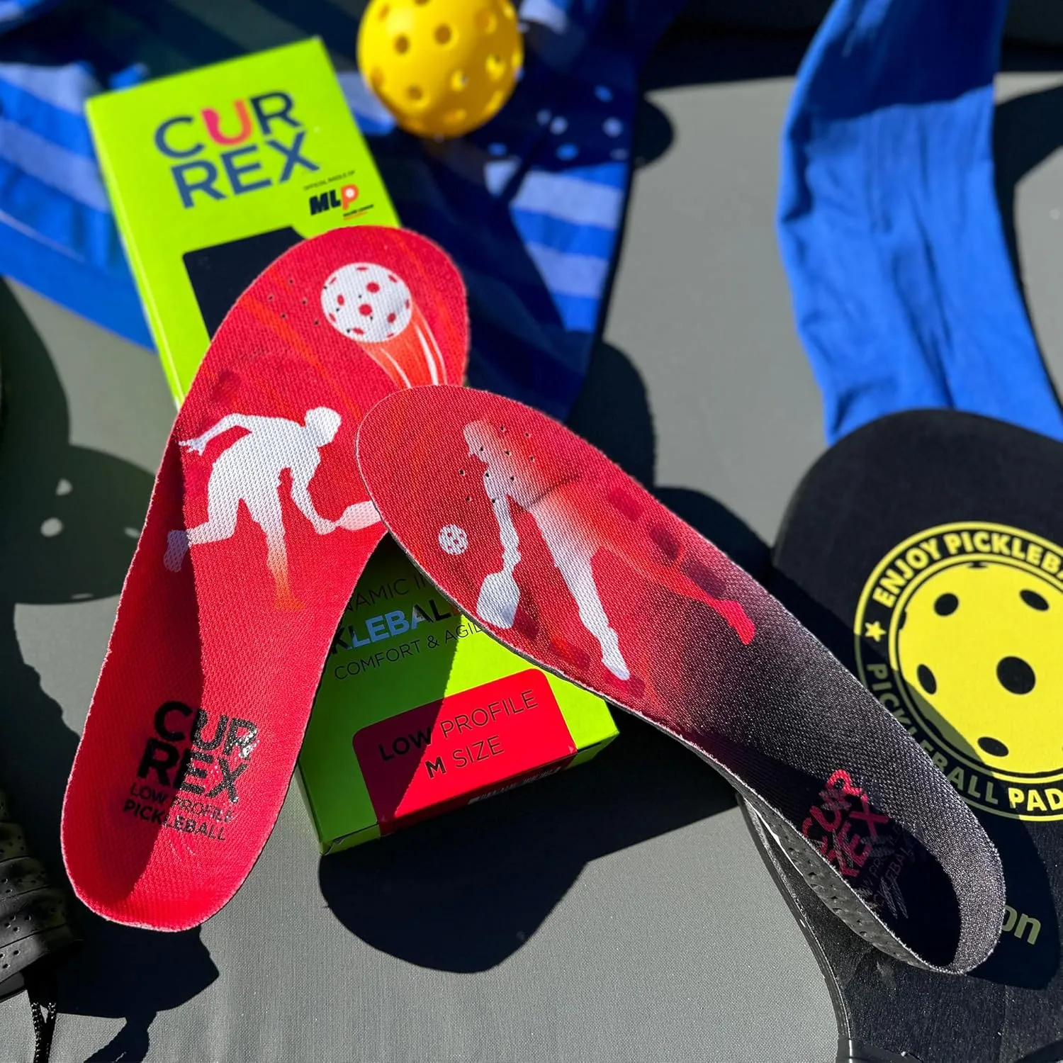 CURREX PICKLEBALLPRO Insoles for Pickleball Shoes – Arch Support Inserts w/Super Grip Surface & Premium Heel Cushioning, Helps Improve Foot Stability – for Men & Women– High Arch, Large