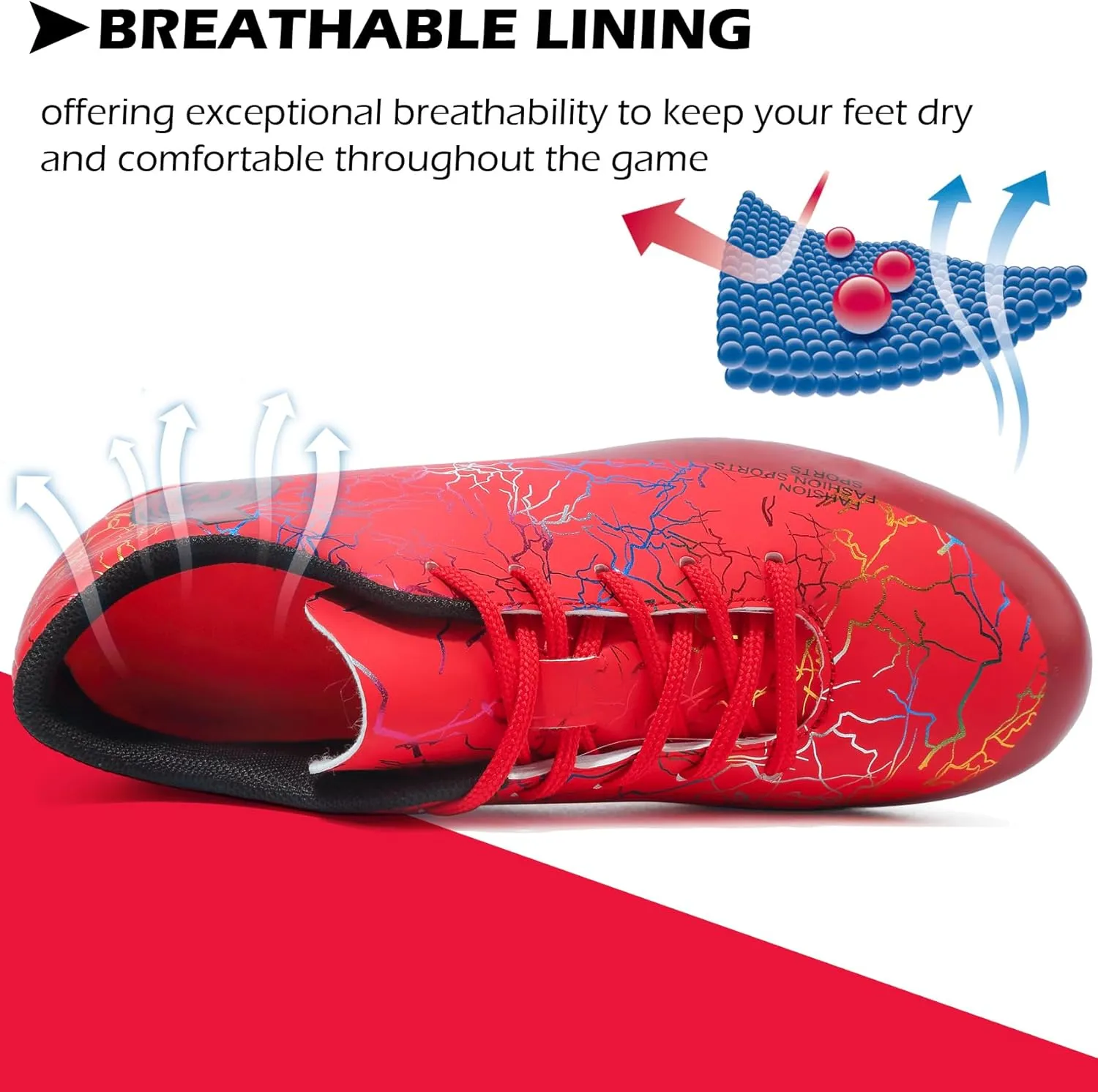 DimaiGlobal Kids Soccer Shoes Boys Girls Soccer Cleats Outdoor Training Athletic Sneakers Professional Spikes Youth Turf Football Shoes Unisex