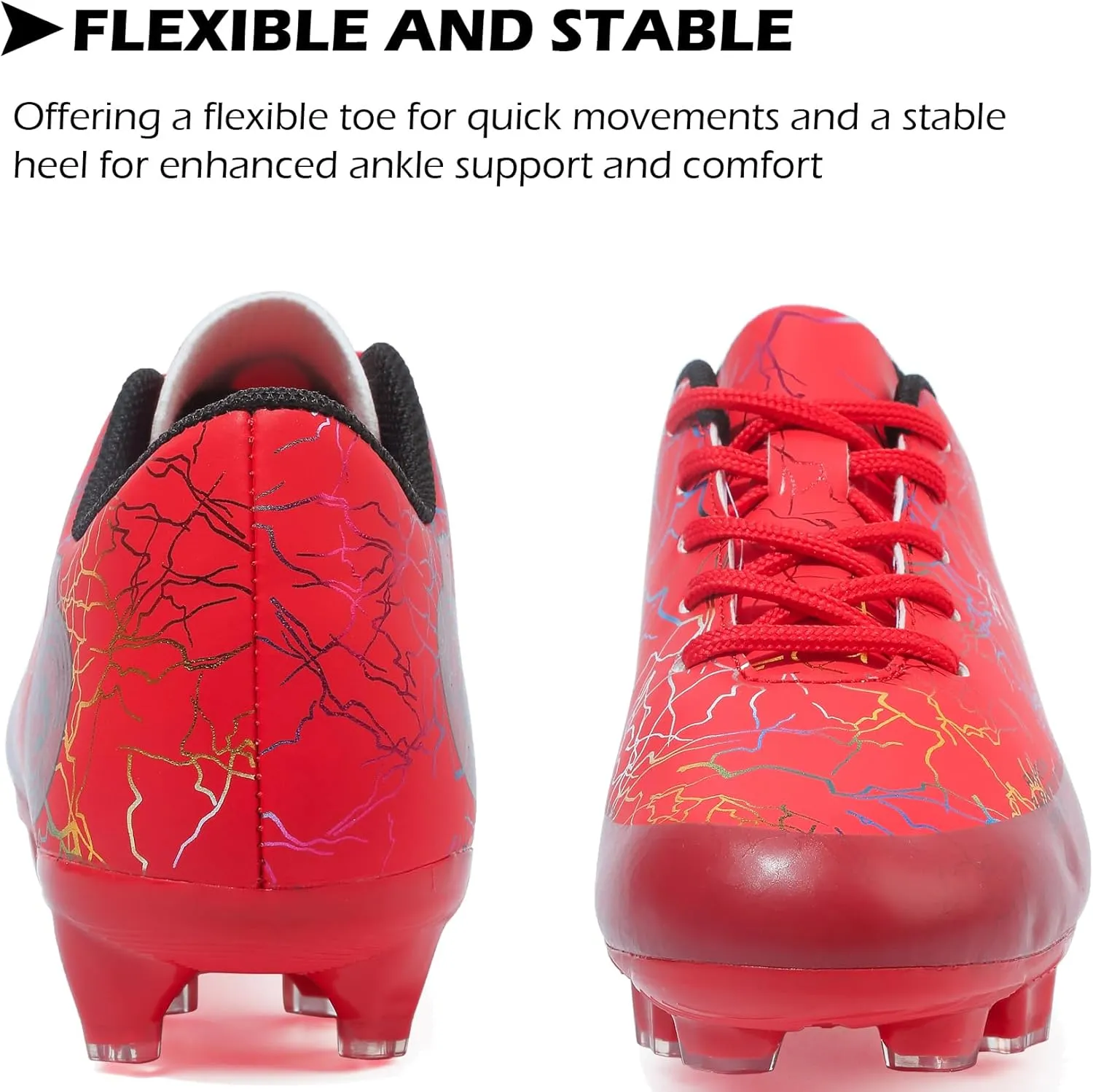 DimaiGlobal Kids Soccer Shoes Boys Girls Soccer Cleats Outdoor Training Athletic Sneakers Professional Spikes Youth Turf Football Shoes Unisex