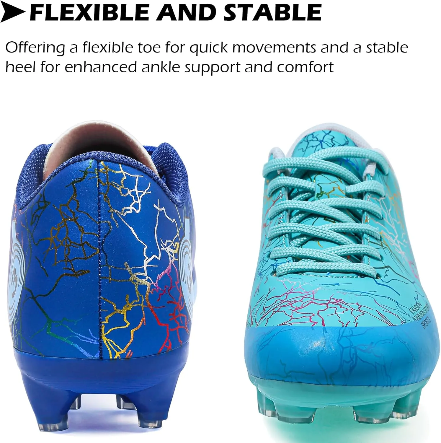DimaiGlobal Kids Soccer Shoes Boys Girls Soccer Cleats Outdoor Training Athletic Sneakers Professional Spikes Youth Turf Football Shoes Unisex
