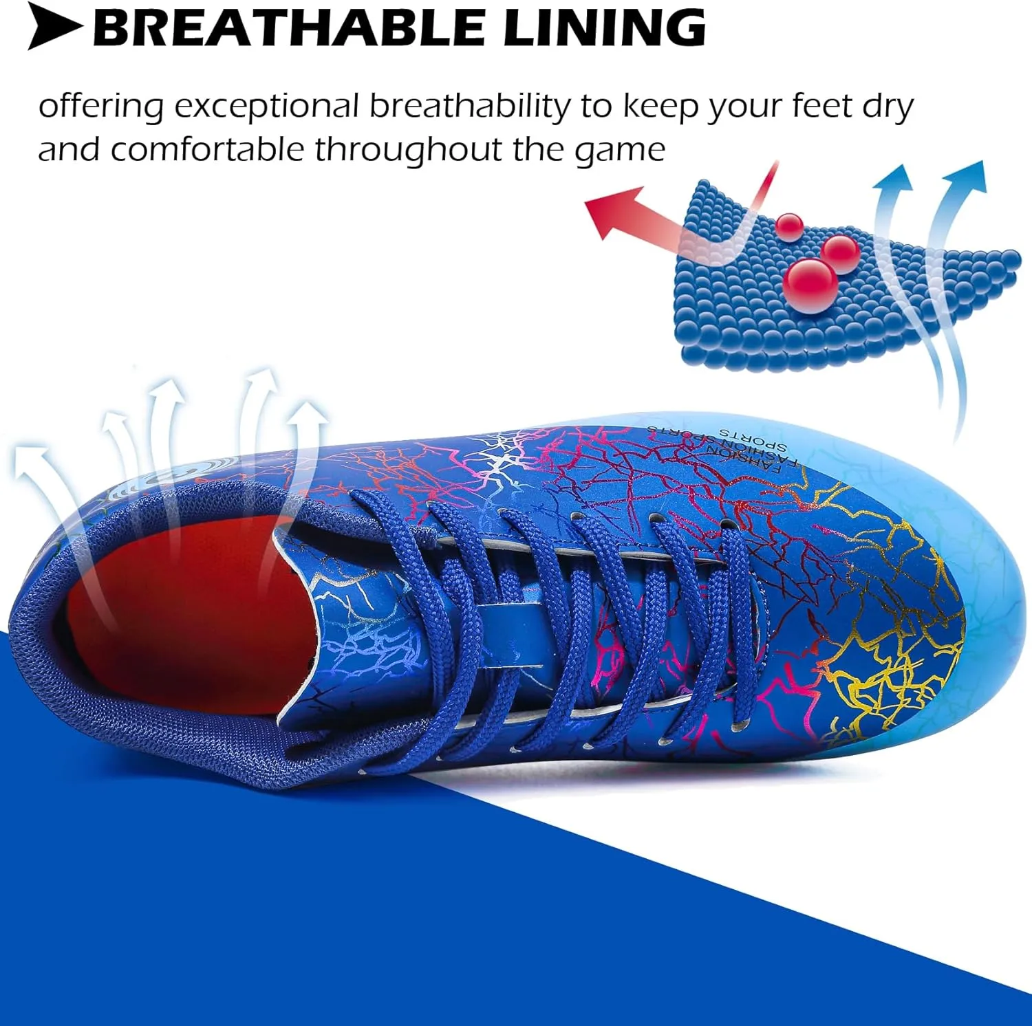 DimaiGlobal Kids Soccer Shoes Boys Girls Soccer Cleats Outdoor Training Athletic Sneakers Professional Spikes Youth Turf Football Shoes Unisex