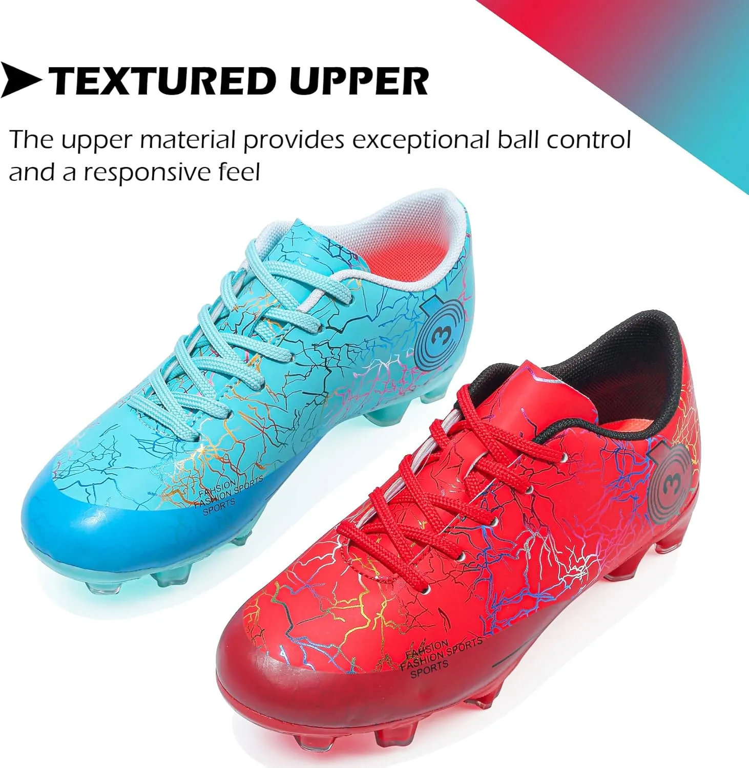 DimaiGlobal Kids Soccer Shoes Boys Girls Soccer Cleats Outdoor Training Athletic Sneakers Professional Spikes Youth Turf Football Shoes Unisex